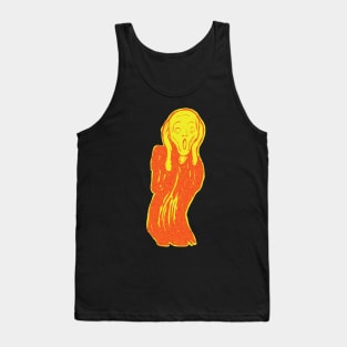 The Scream  minimalized Lollipop Yellow and Orange Tank Top